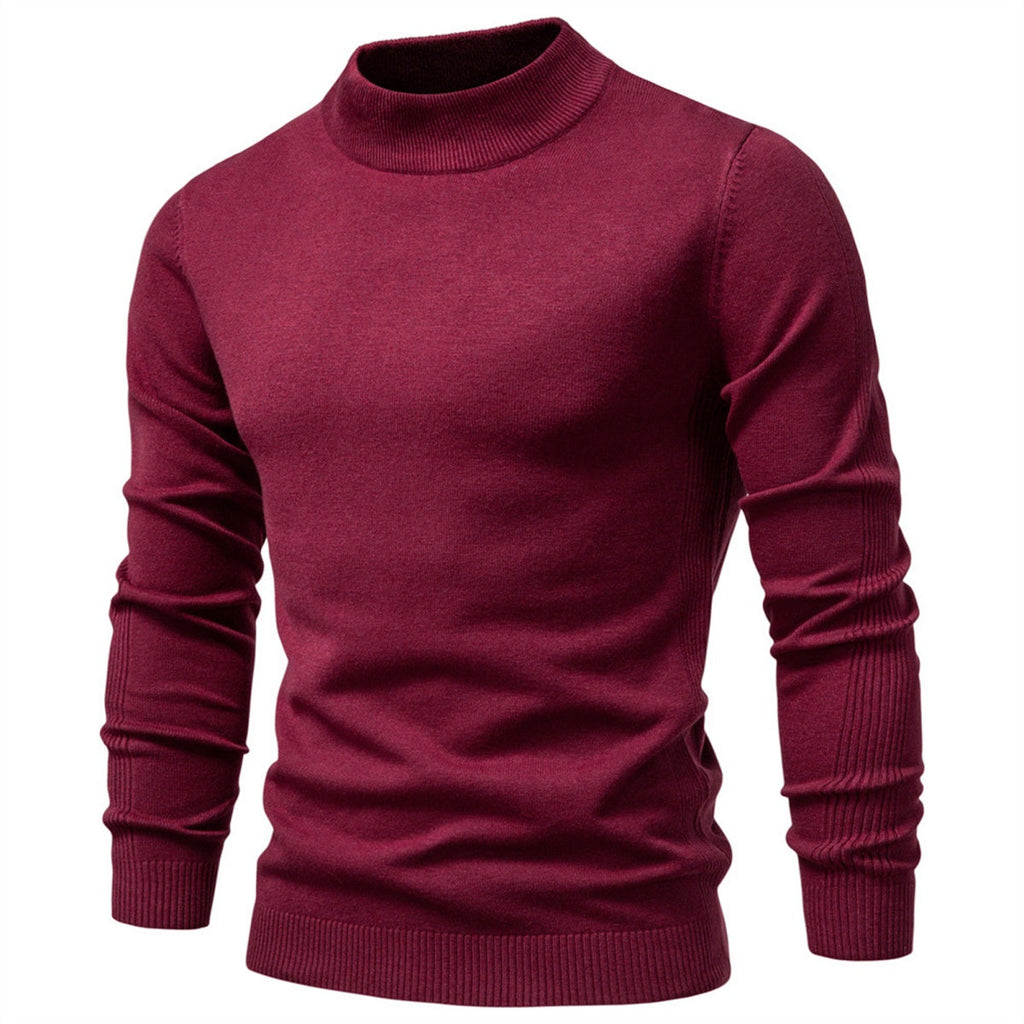 Men’s Solid Mockneck Pullover Sweater