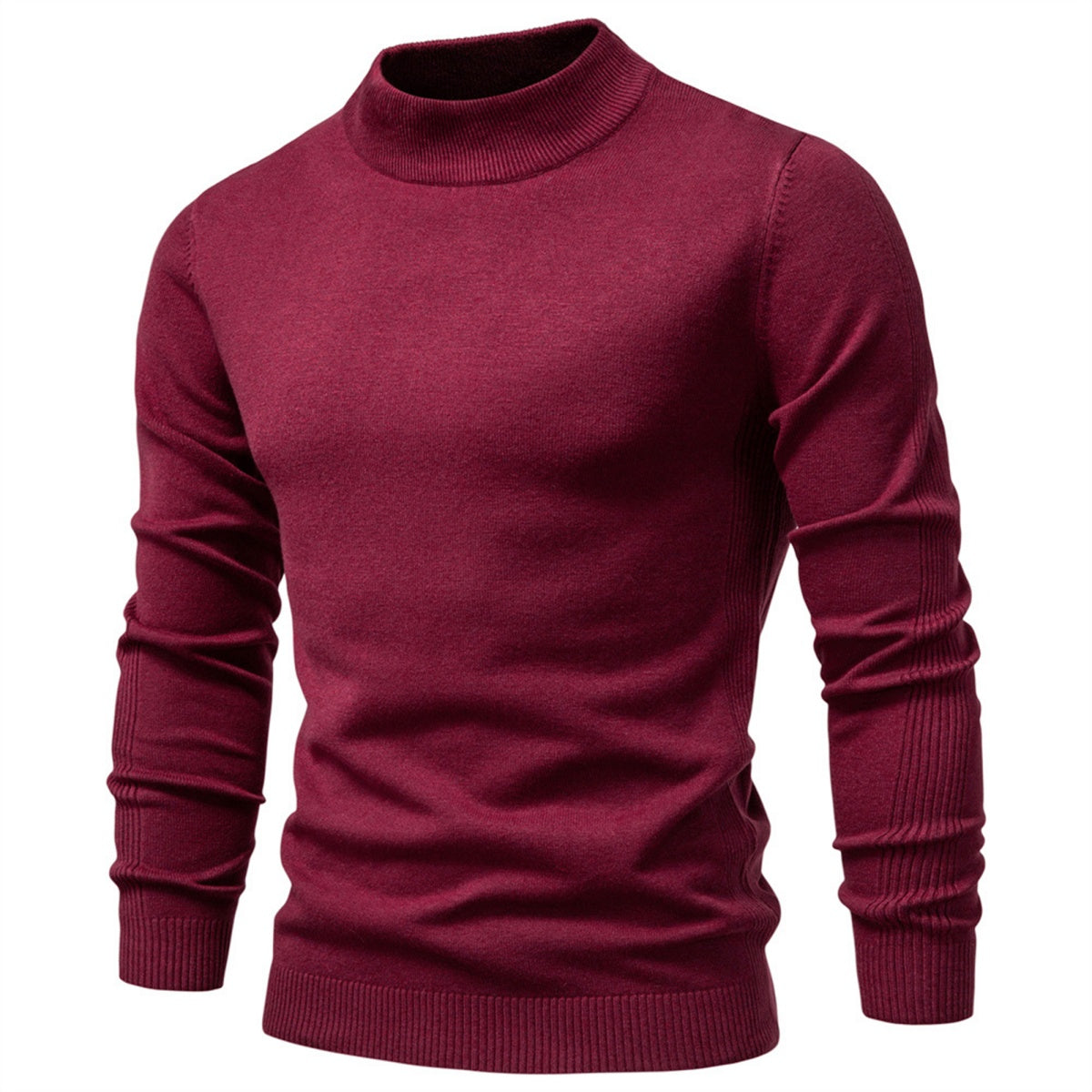 Men’s Solid Mockneck Pullover Sweater