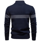 Men’s Textured Stand Collar Knit Sweater