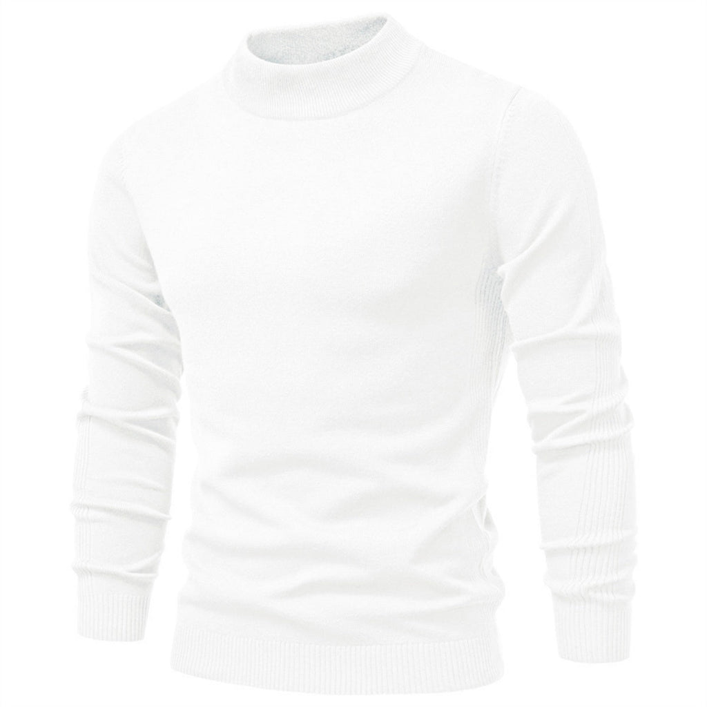 Men’s Solid Mockneck Pullover Sweater