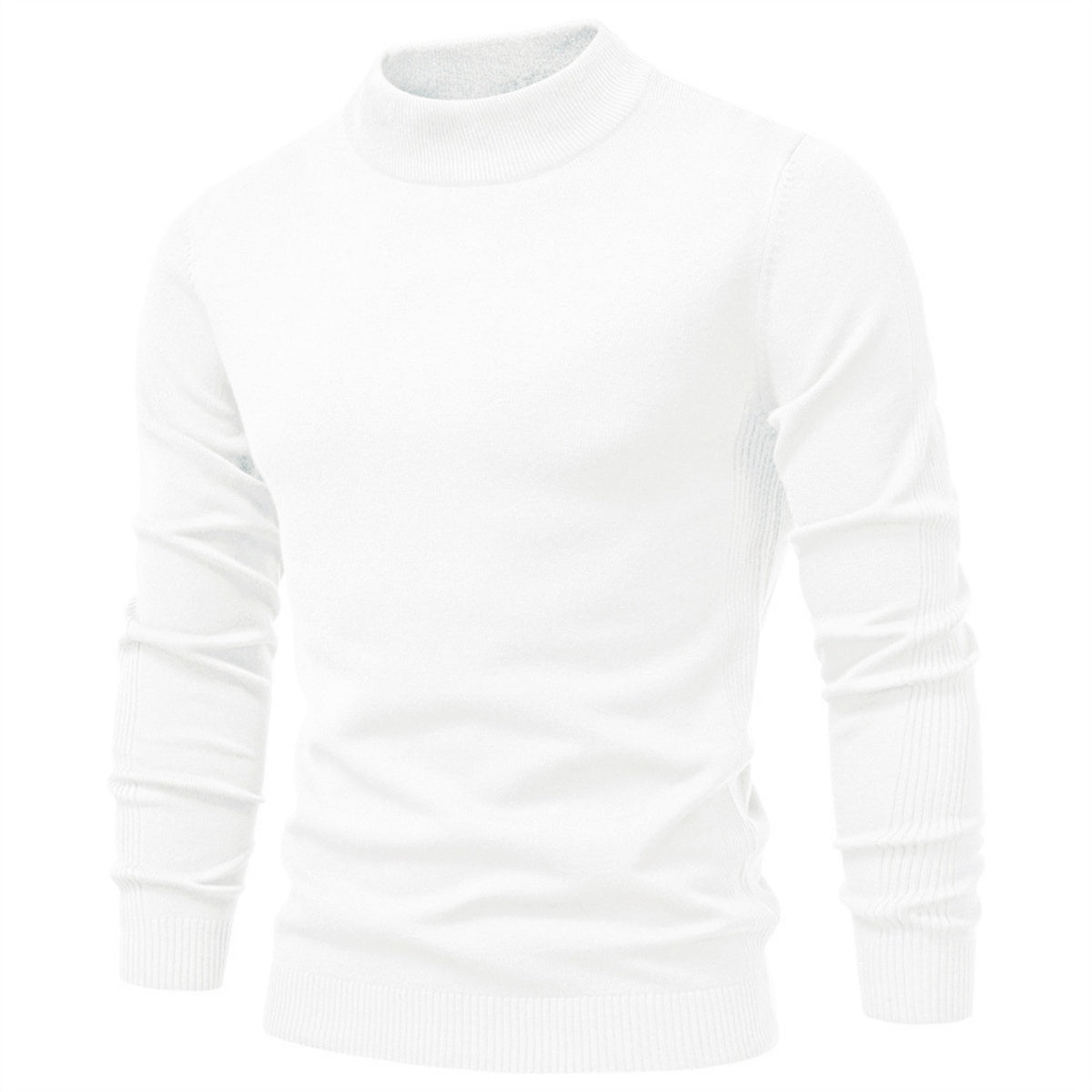 Men’s Solid Mockneck Pullover Sweater