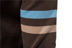 Men’s Striped Stand Collar Knit Jacket