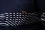 Men’s Textured Stand Collar Knit Sweater
