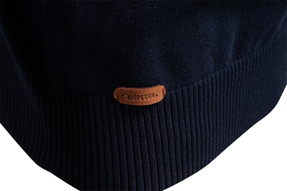 Men’s Textured Stand Collar Knit Sweater