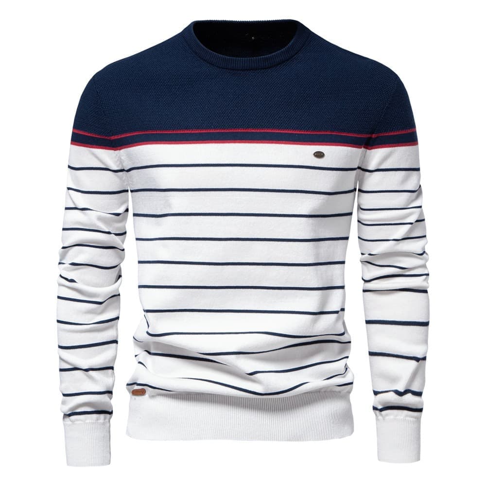 Men’s Textured Crew Neck Pullover Sweater