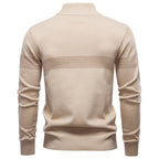 Men’s Textured Stand Collar Knit Sweater
