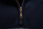 Men’s Textured Stand Collar Knit Sweater