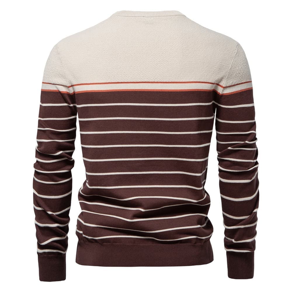 Men’s Textured Crew Neck Pullover Sweater