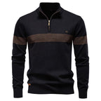 Men’s Textured Stand Collar Knit Sweater