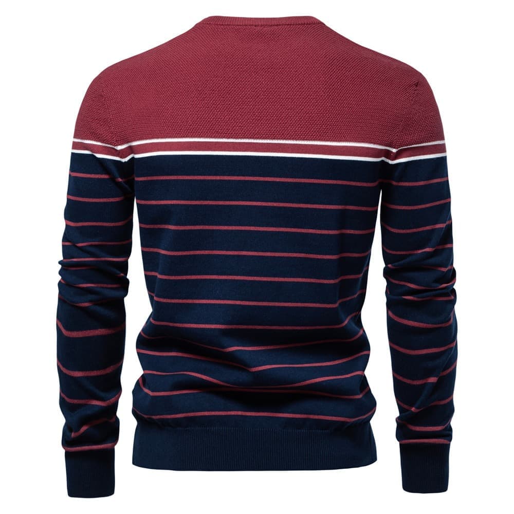 Men’s Textured Crew Neck Pullover Sweater