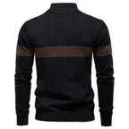 Men’s Textured Stand Collar Knit Sweater