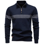 Men’s Textured Stand Collar Knit Sweater