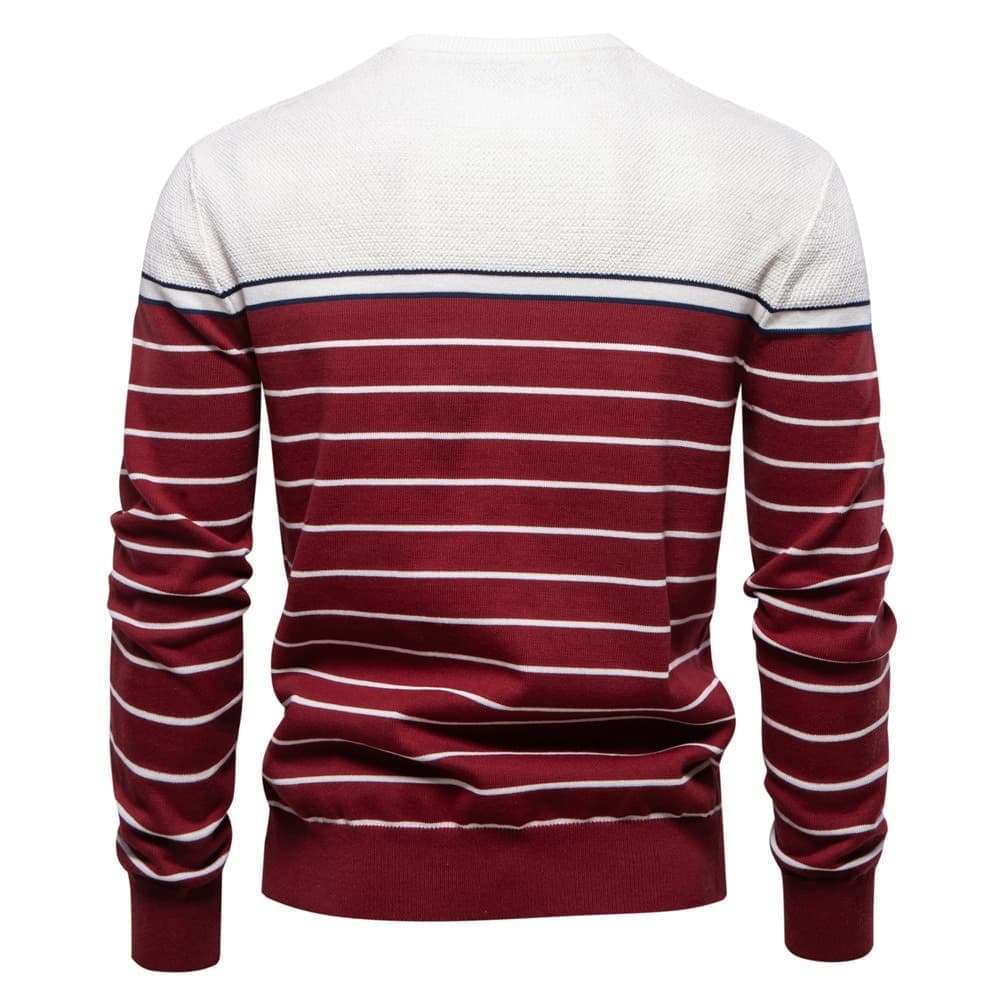 Men’s Textured Crew Neck Pullover Sweater