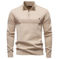 Men’s Textured Stand Collar Knit Sweater