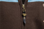 Men’s Striped Stand Collar Knit Jacket