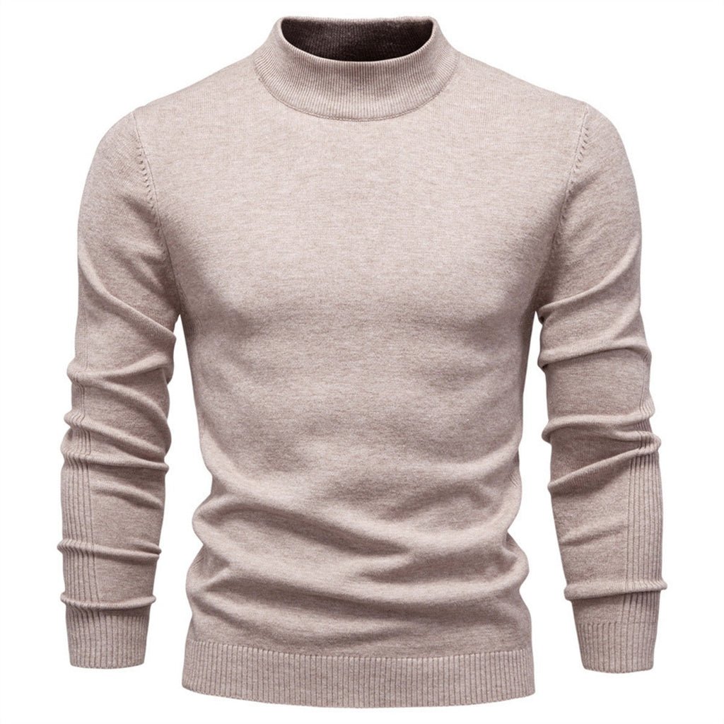 Men’s Solid Mockneck Pullover Sweater