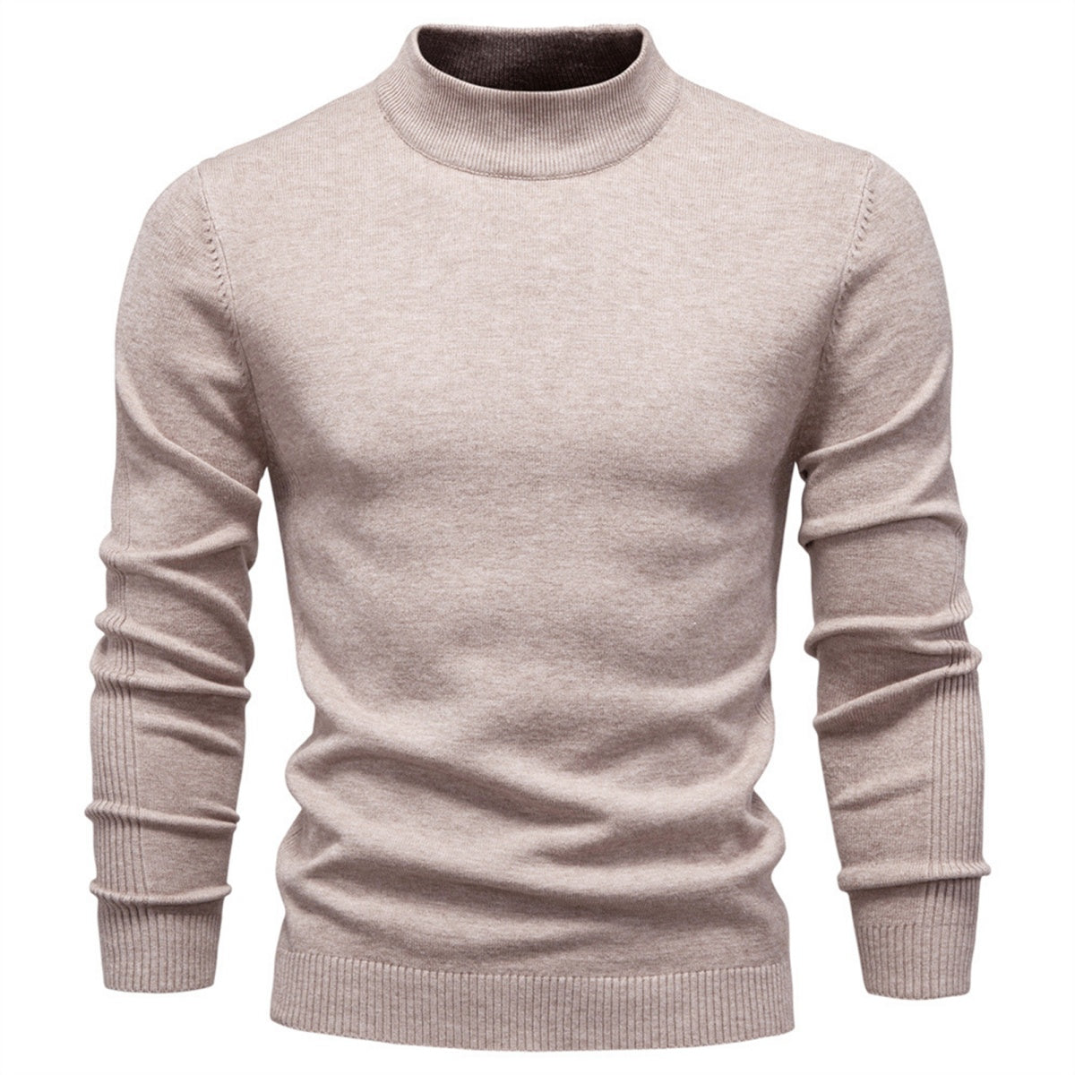 Men’s Solid Mockneck Pullover Sweater