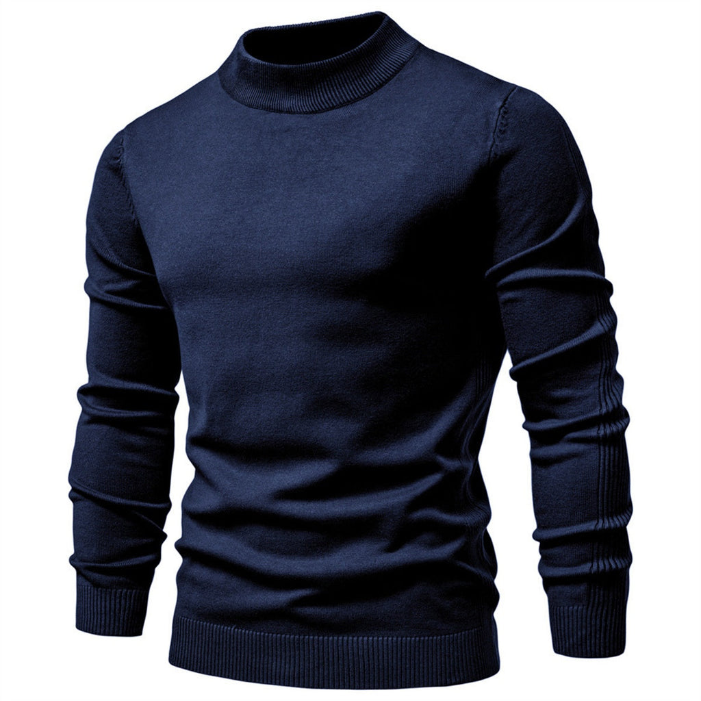 Men’s Solid Mockneck Pullover Sweater