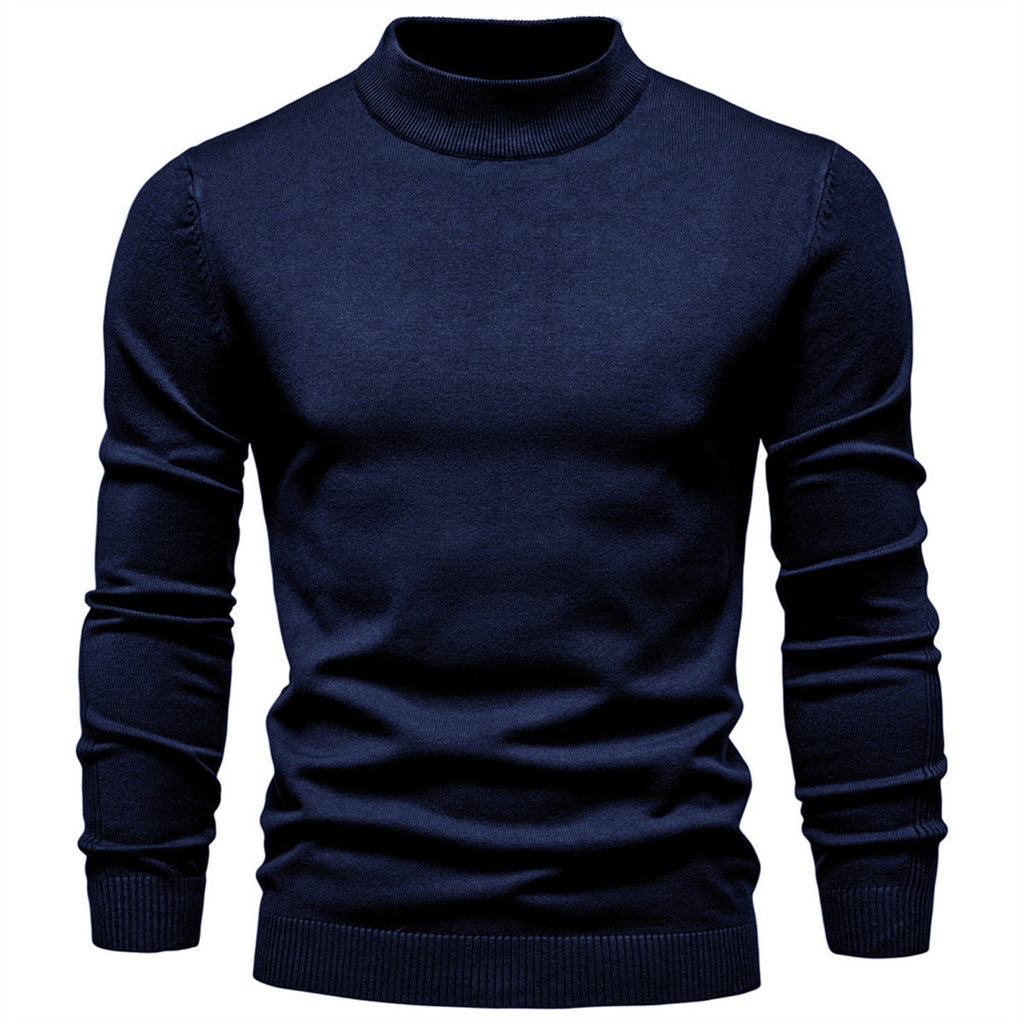 Men’s Solid Mockneck Pullover Sweater