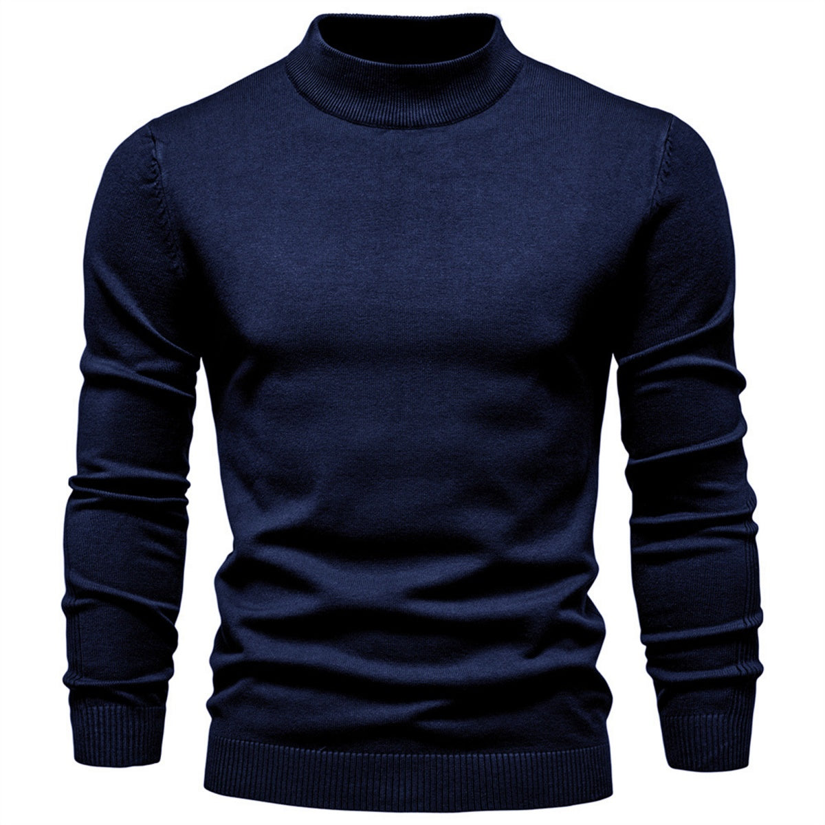 Men’s Solid Mockneck Pullover Sweater
