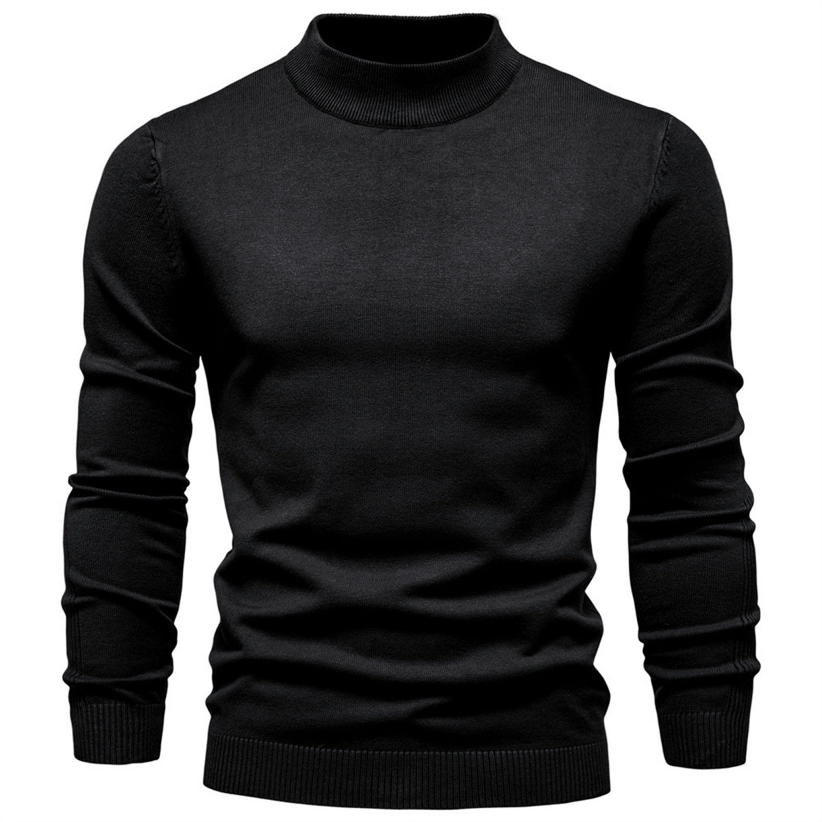 Men’s Solid Mockneck Pullover Sweater