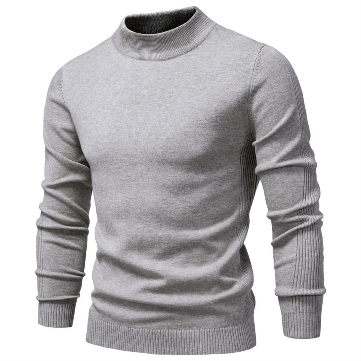 Men’s Solid Mockneck Pullover Sweater