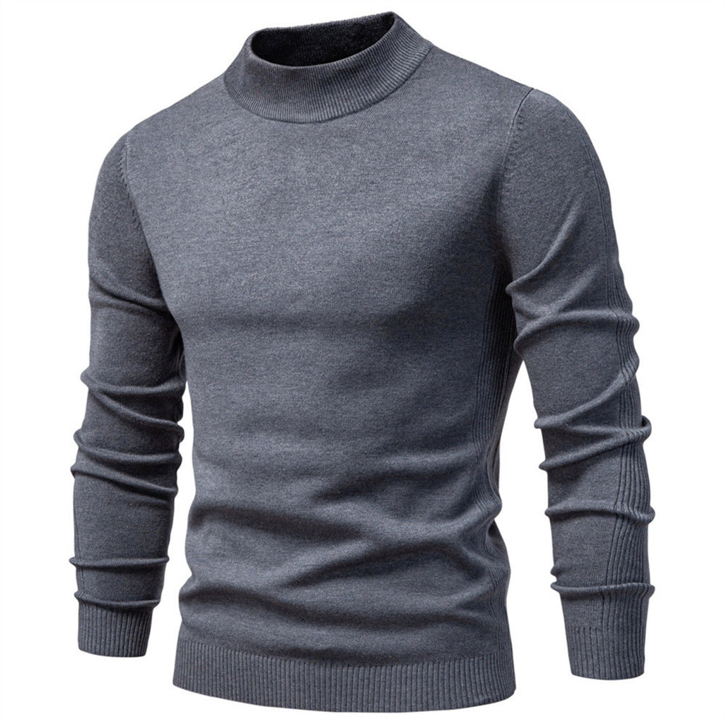 Men’s Solid Mockneck Pullover Sweater