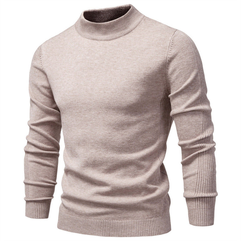 Men’s Solid Mockneck Pullover Sweater
