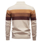 Men’s Striped Mock Neck Pullover Sweater
