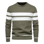 Men’s Striped Long Sleeve Knit Pullover Sweater