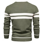Men’s Striped Long Sleeve Knit Pullover Sweater