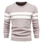 Men’s Striped Long Sleeve Knit Pullover Sweater