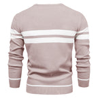 Men’s Striped Long Sleeve Knit Pullover Sweater