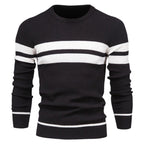 Men’s Striped Long Sleeve Knit Pullover Sweater