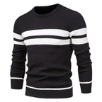 Men’s Striped Long Sleeve Knit Pullover Sweater
