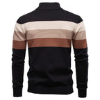Men’s Striped Mock Neck Pullover Sweater