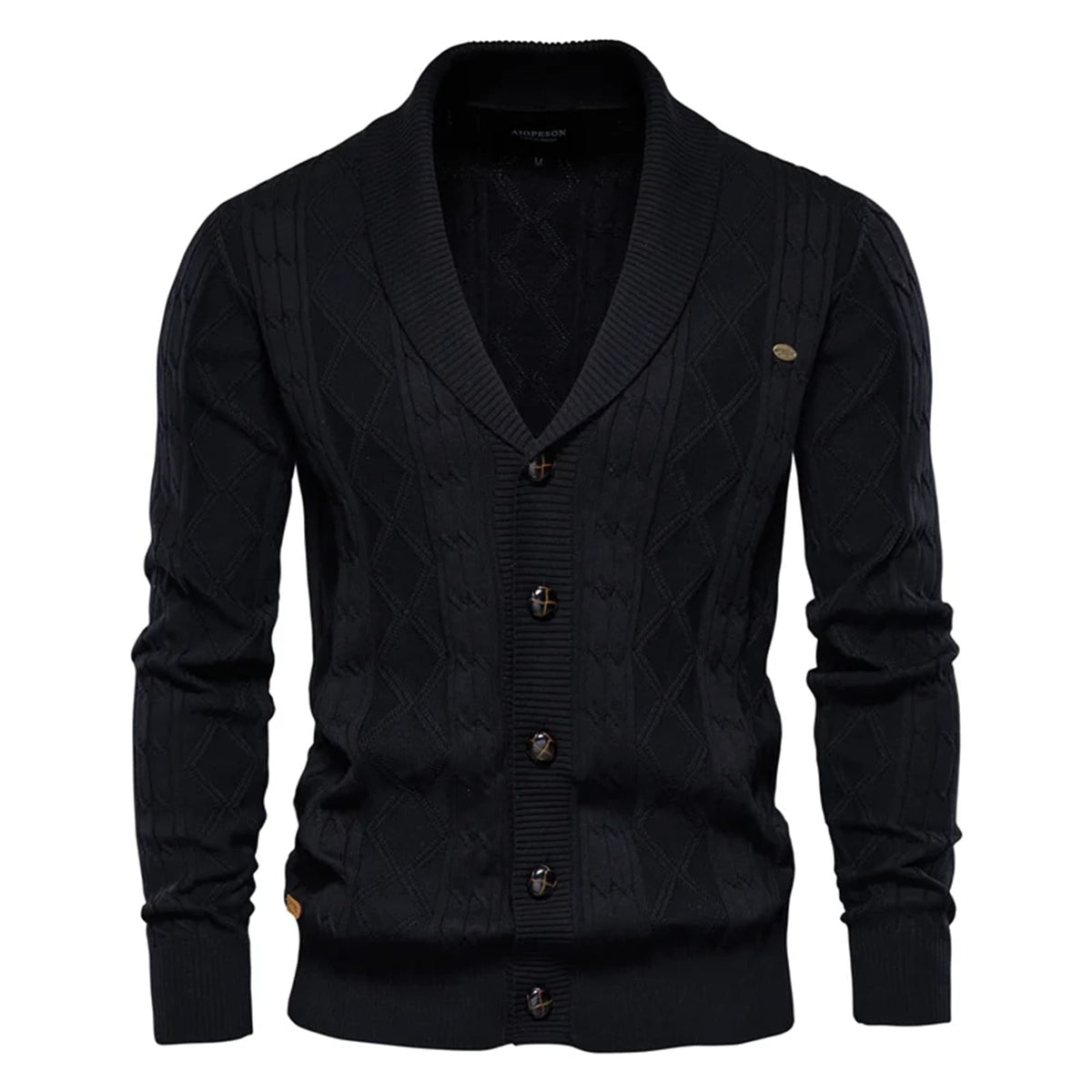 Men’s Argyle Button Front Cardigan Sweater