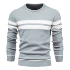 Men’s Striped Long Sleeve Knit Pullover Sweater