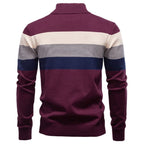 Men’s Striped Mock Neck Pullover Sweater
