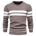Men’s Striped Long Sleeve Knit Pullover Sweater