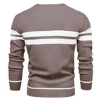 Men’s Striped Long Sleeve Knit Pullover Sweater