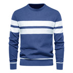 Men’s Striped Long Sleeve Knit Pullover Sweater