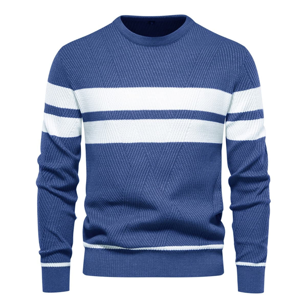 Men’s Striped Long Sleeve Knit Pullover Sweater