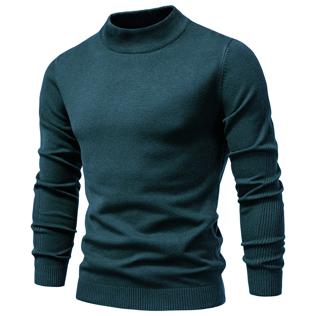 Men’s Solid Mockneck Pullover Sweater