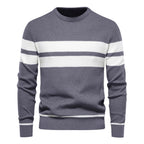 Men’s Striped Long Sleeve Knit Pullover Sweater