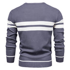 Men’s Striped Long Sleeve Knit Pullover Sweater