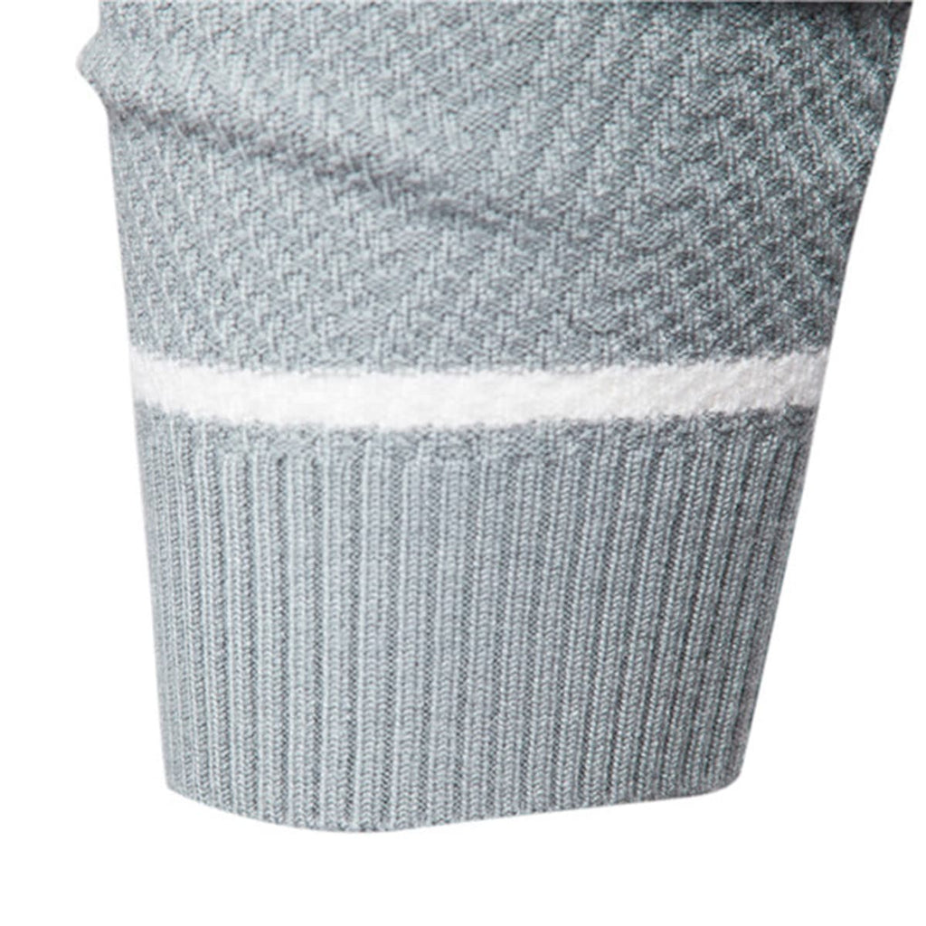 Men’s Striped Long Sleeve Knit Pullover Sweater