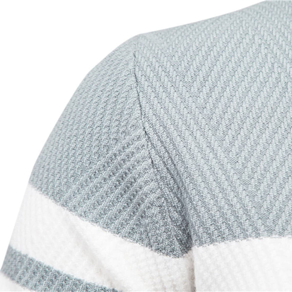Men’s Striped Long Sleeve Knit Pullover Sweater
