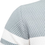 Men’s Striped Long Sleeve Knit Pullover Sweater