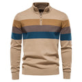 Men’s Striped Mock Neck Pullover Sweater